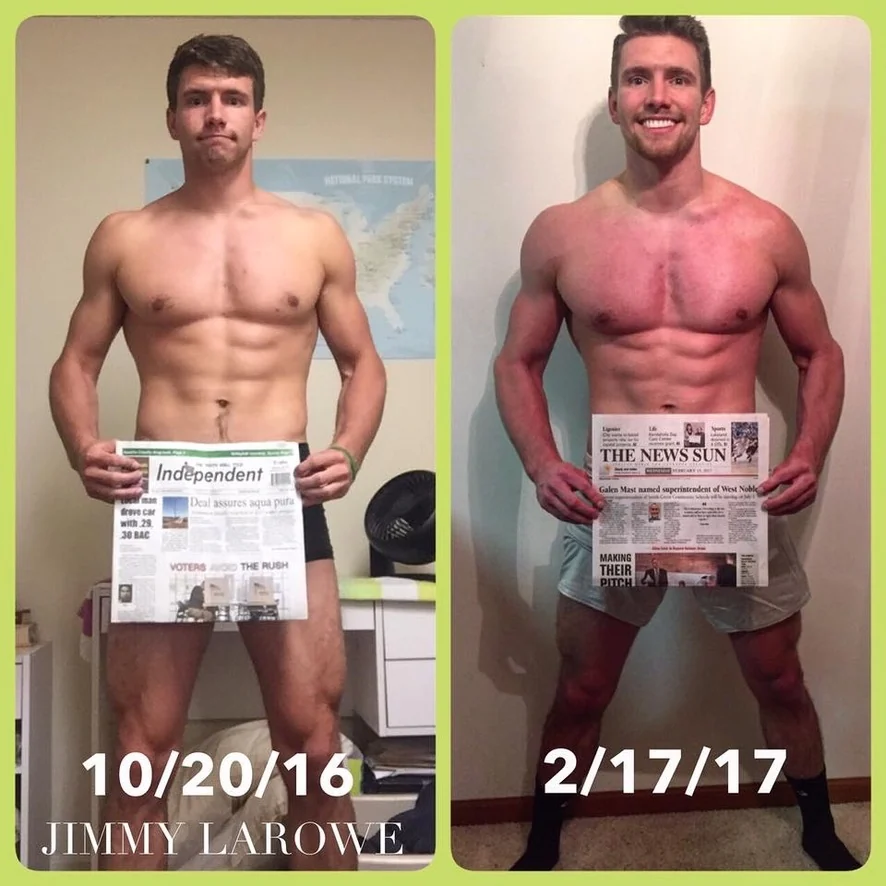 Jimmy progress comparison dated October 20, 2016 and February 17, 2017