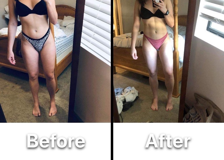 Hailey Wells transformation comparison with face excluded at her request